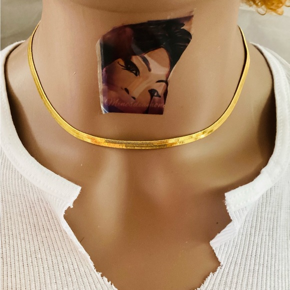 🔥Beautiful gold color flat necklace set any every occasion - Picture 2 of 7